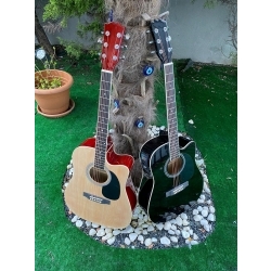 Elektro Akustik Gitar Cutaway Jumbo Kasa (Siyah)